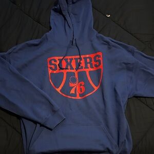 NBA Philadelphia 76ers XXL Blue and Red Hoodie